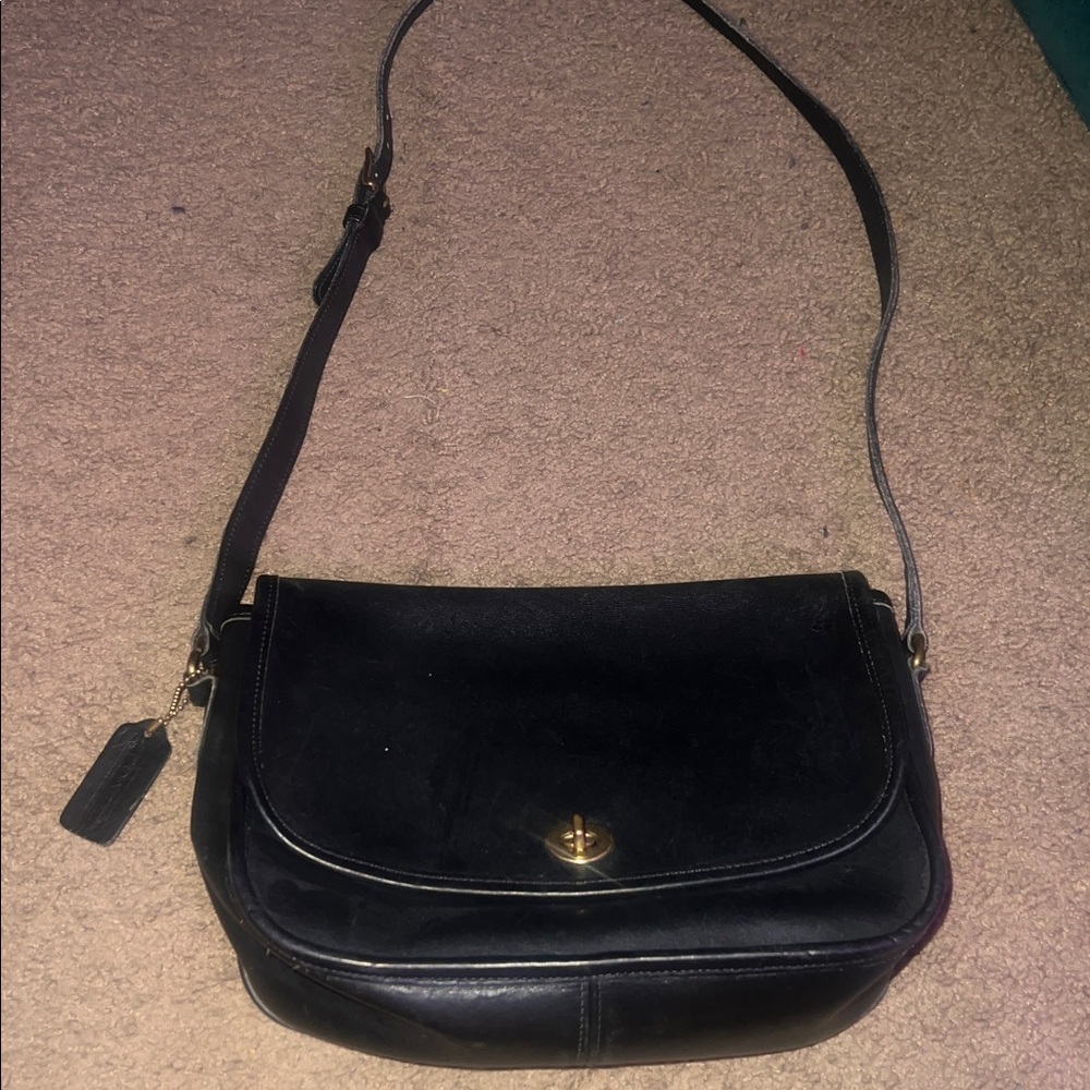 Coach Black Leather Crossbody Bag
